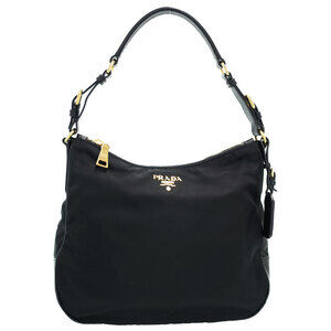 Prada Tessuto Saffiano Hobo in Black